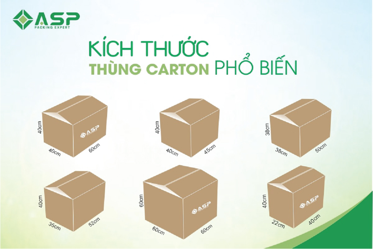 Các kích thước thùng carton tiêu chuẩn 3